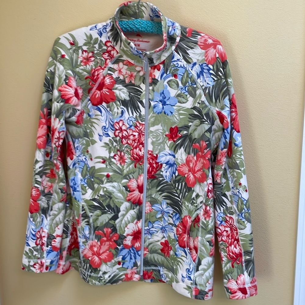 Tommy Bahama full zip light floral jacket